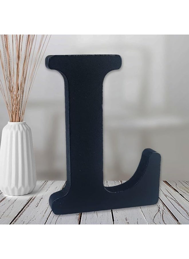 MIRFA Wooden Free Standing Decorative Letter Slices - Black - 6inches (L) - Image 1